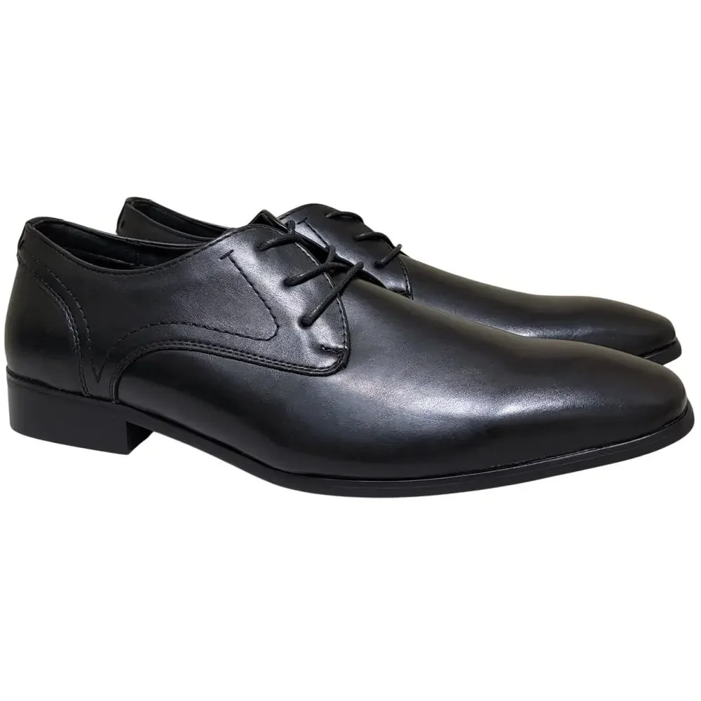 Tommy Hilfiger Men Siward Plain Toe Derby Oxford Size US 12M Black Faux Leather